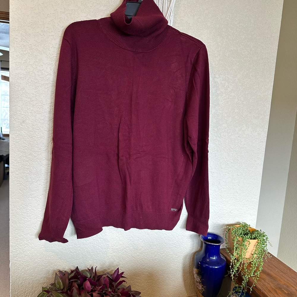 Calvin Klein Red Mock Neck Sweater - Size XL